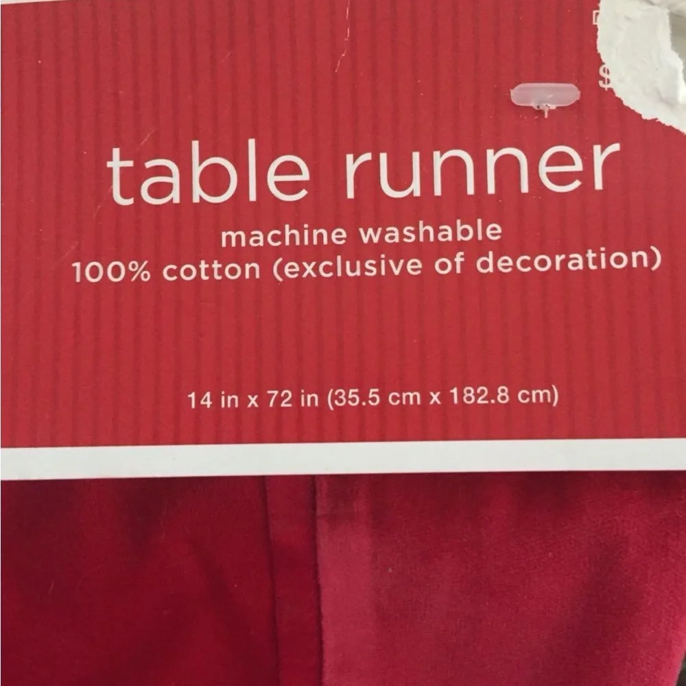 New Target Home Red Holiday Christmas Table Runner